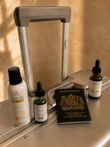 Travel suitcase with products