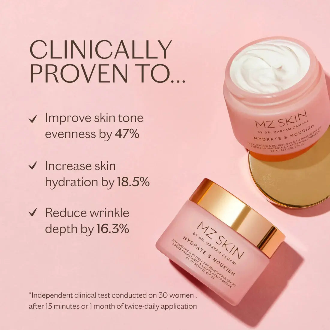 MZ SKIN Hydrate & Nourish Age Defence Retinol Day Moisturiser SPF 30 50ml MZ SKIN