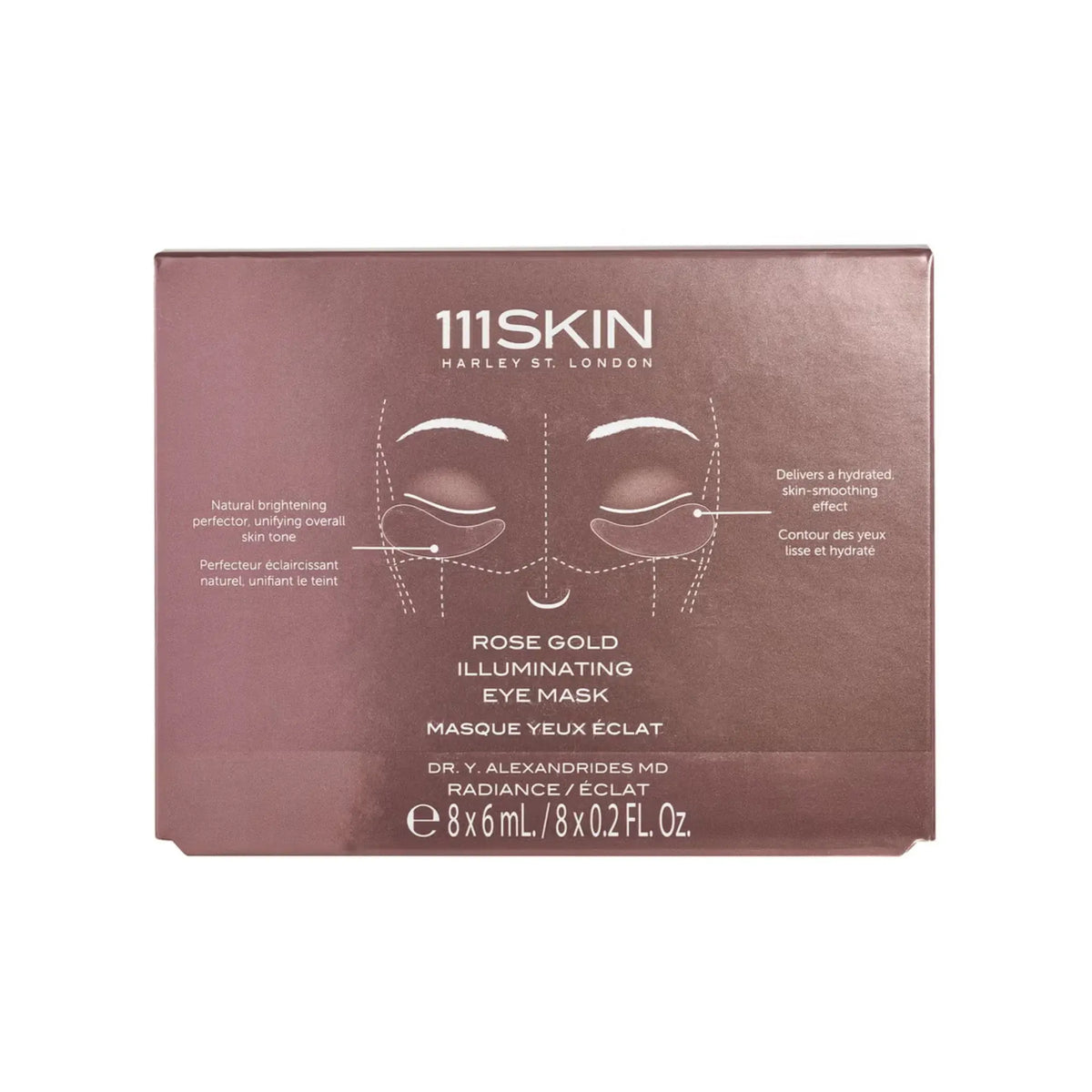 Rose Gold Illuminating Eye Mask Box 8 Masks